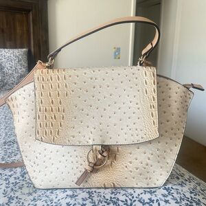 Elegant Cream and Tan Women's Satchel
